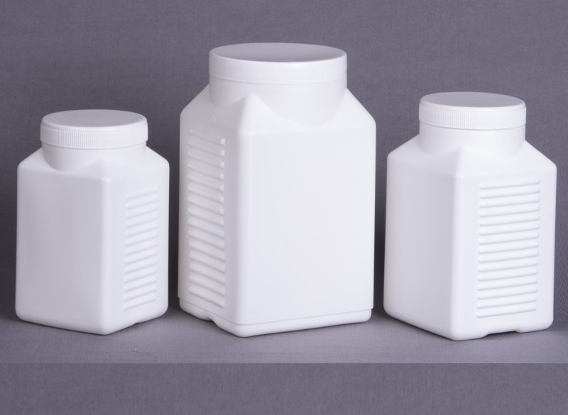 Ribbed Square Jars HDPE