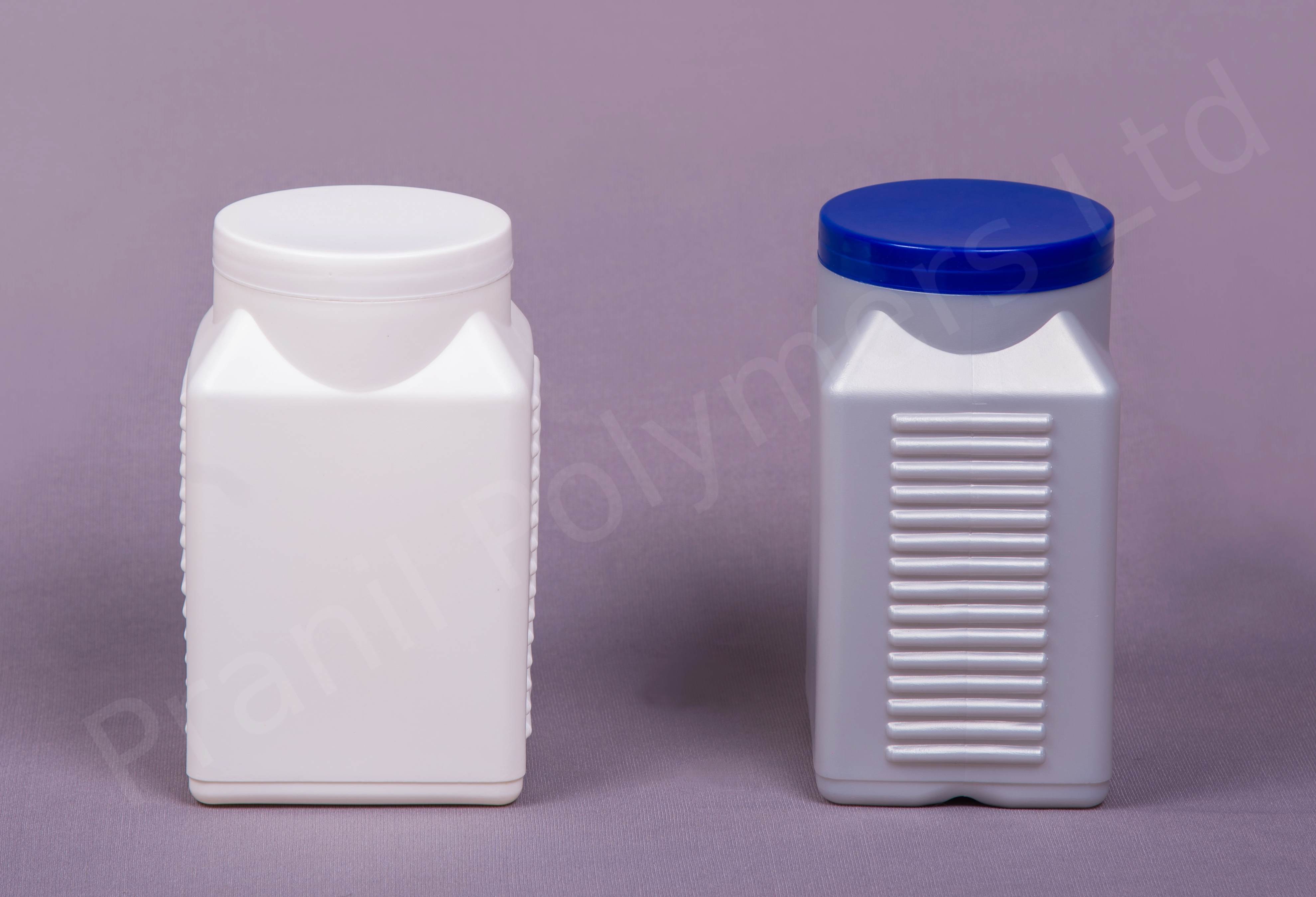 Ribbed Square Jars HDPE